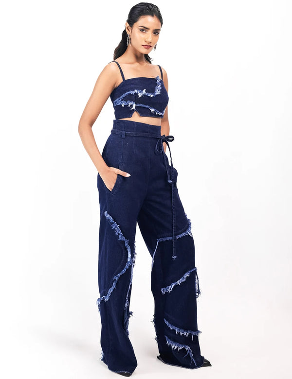WEATHERED INDIGO BUSTIER