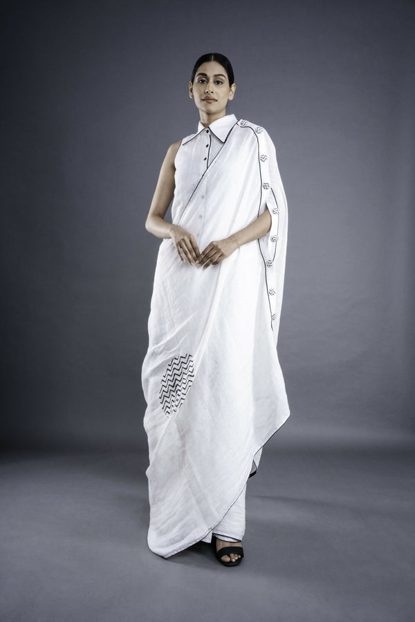 Mystic White Saree