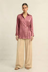 Brick Red Wrap Blouse