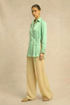 Ash Green Wrap Blouse