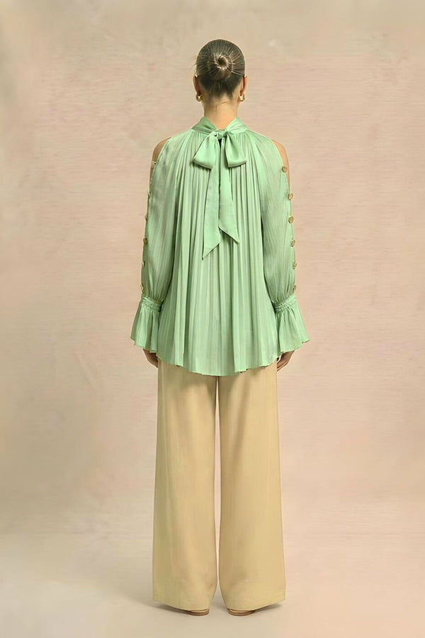 Ash Green Halter Neck Blouse