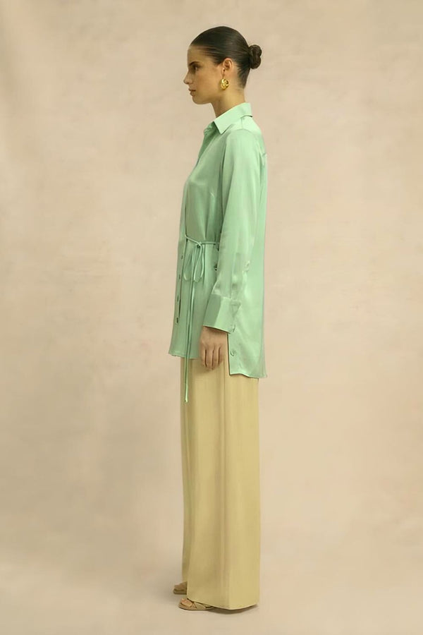 Ash Green Wrap Blouse