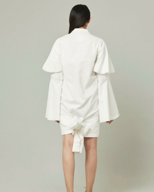 Lucie inverted shirt dress with bell sleeves