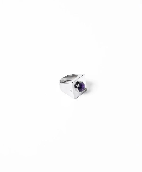 Edge Mega Ring with Gems Silver