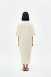 Ivory-Mango Yellow Pintucks Dress