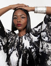 Black And White Bloom Kaftan