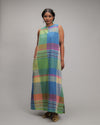 Theresa Multicolor Handwoven Checks Straight Fit Two Way Dress