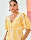 Yellow Check A-line dress