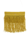 Raffia Foldover Clutch with Tassel - Lime Green