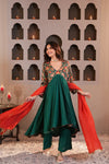 Sabz Chintz Anarkali Set With Dupatta
