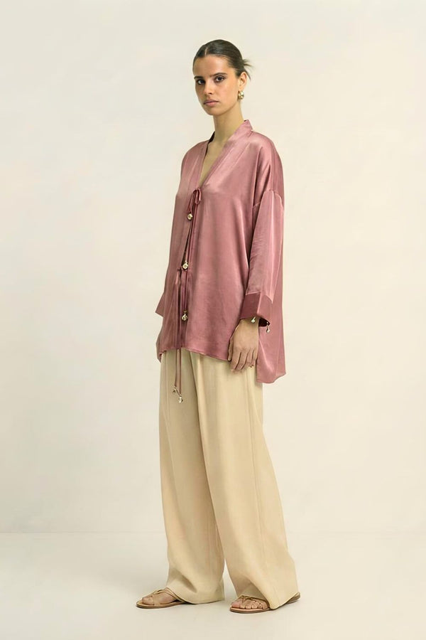 Brick Red Loop Blouse