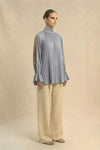 Steel Grey Halter Neck Blouse