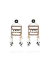 FRAME DROP EARRINGS black