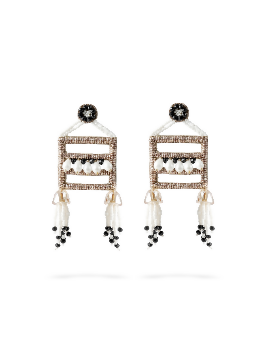 FRAME DROP EARRINGS black