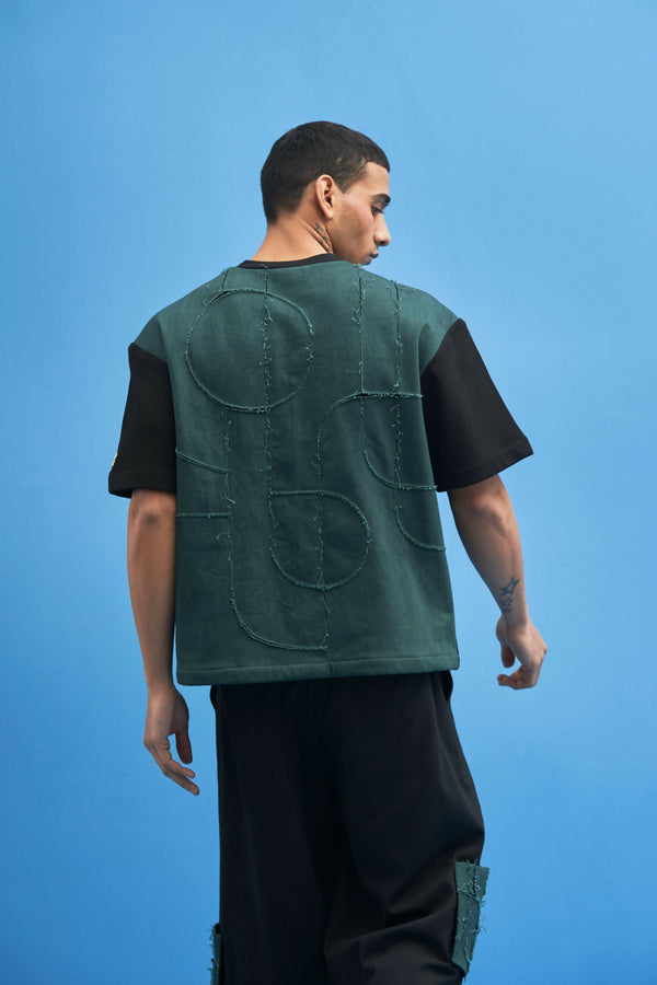 Black Shoji Patch Work T-Shirt