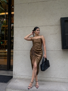 Midnight Gold Metallic Dress