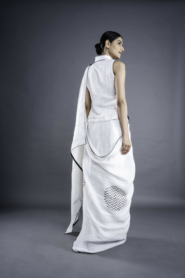 Mystic White Saree