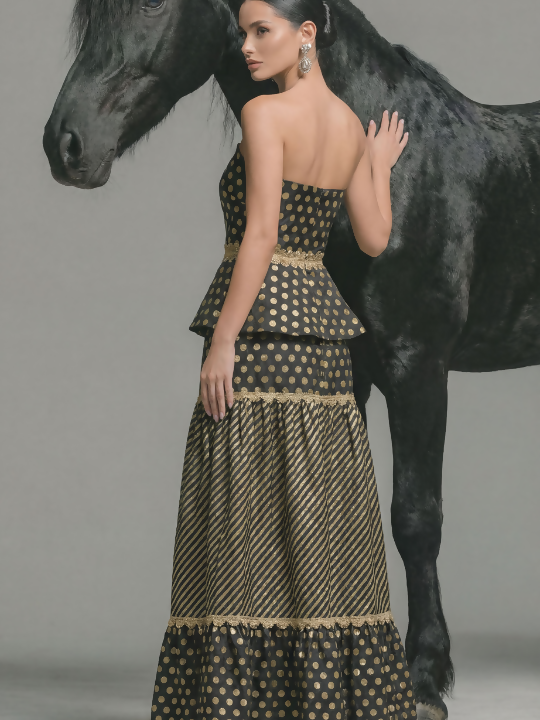 Azura Off Shoulder Lehenga Set - black