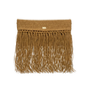 Raffia Foldover Clutch with Tassel - Natural