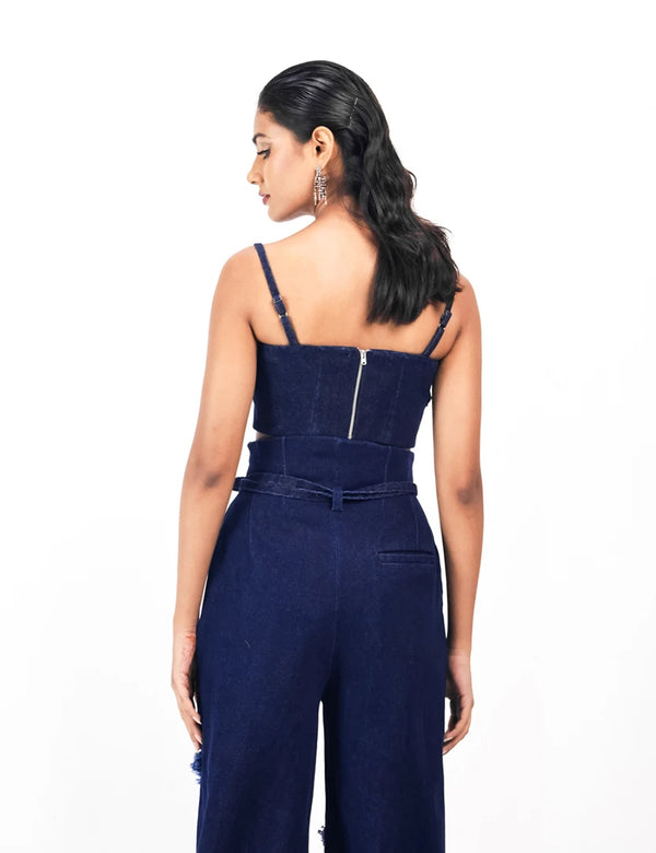WEATHERED INDIGO BUSTIER