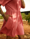 Drawstring Leisure Dress - pink