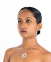 Edge Pendant with Gems Silver