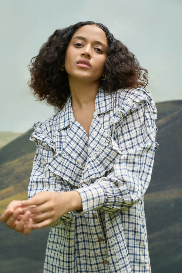 Checkmate Ruffle Dress