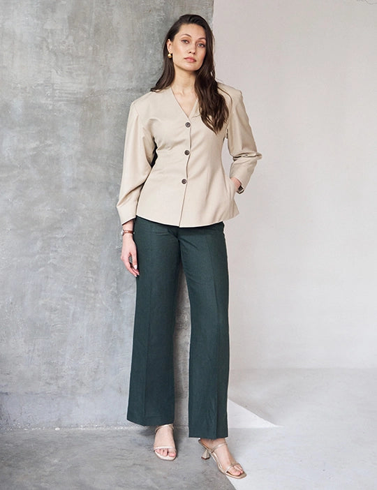 Logus Green Linen Trouser