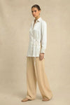 Ivory White Wrap Blouse