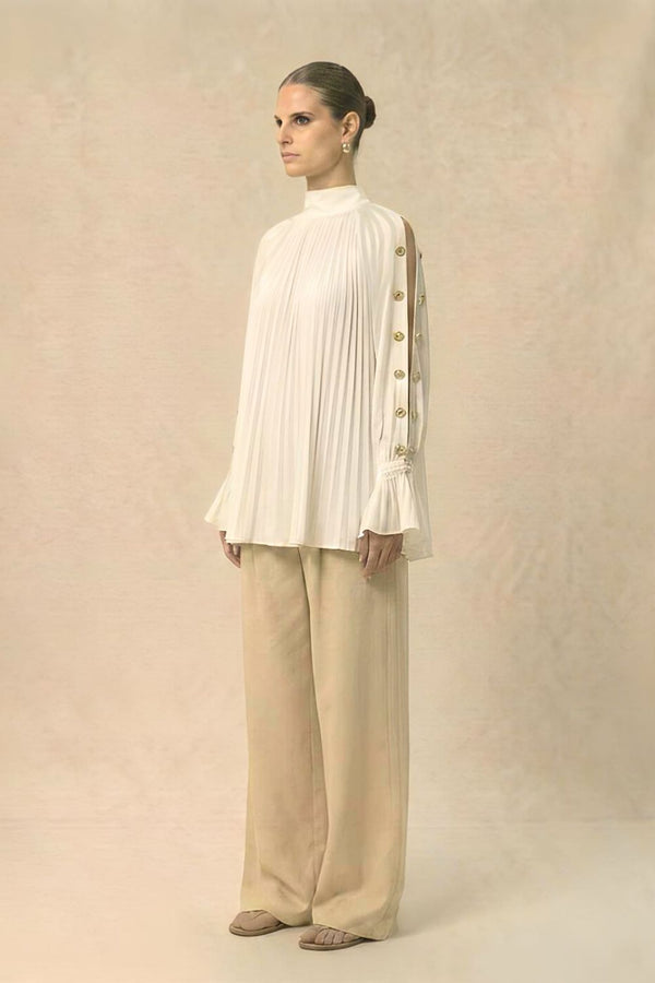 Ivory White Halter Neck Blouse