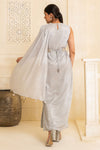 Starlight Pre-Draped Saree - Silver