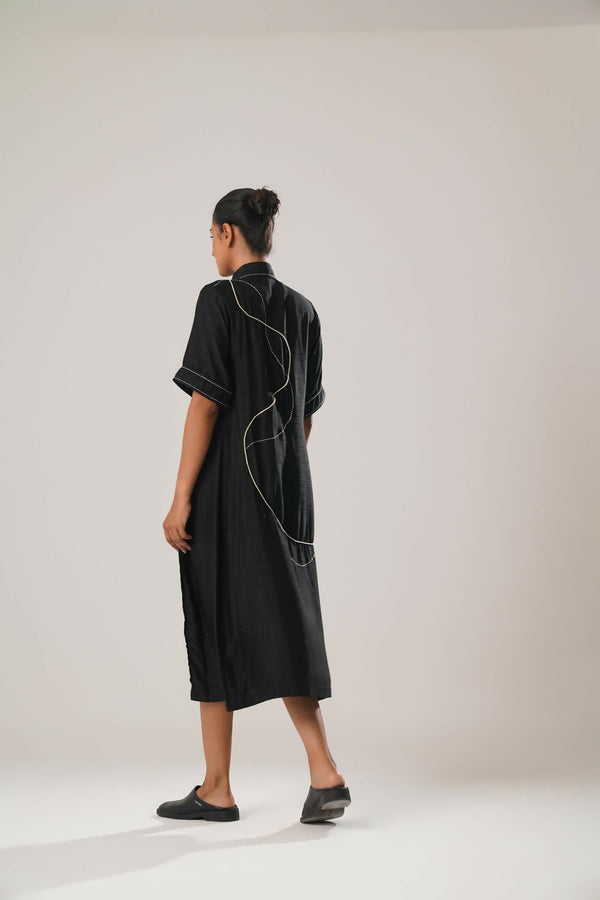 MJ Pleated Dress (Black)