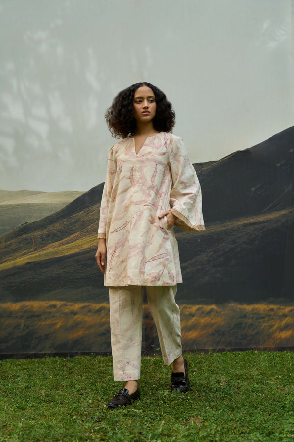 Pink Foliage Kurta