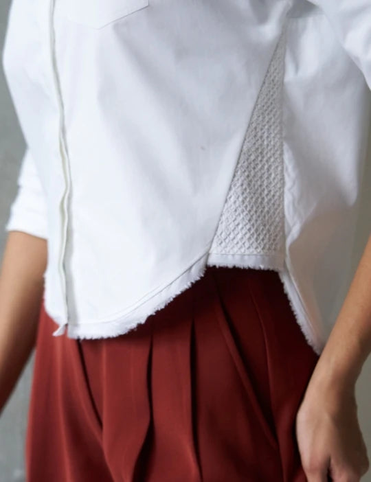 Logus White Hand Embroidered Shirt