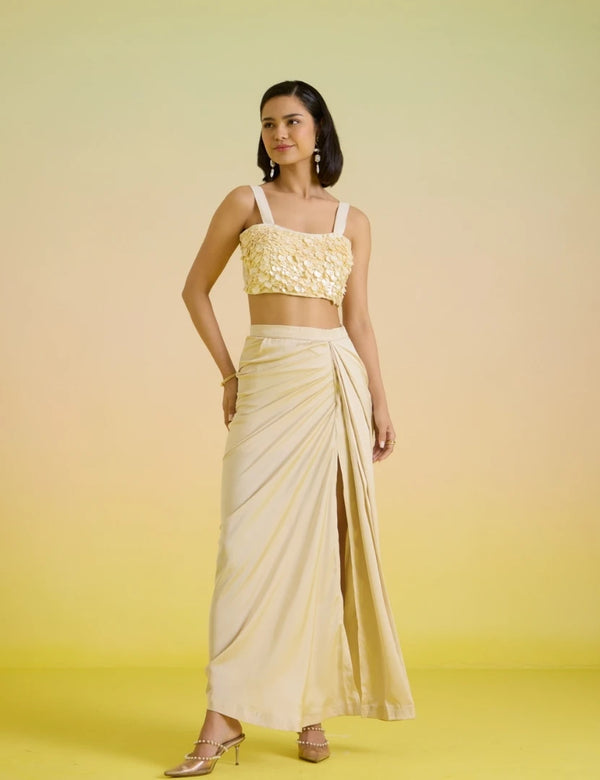 Ivory shell bustier set