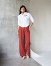 Logus White Hand Embroidered Shirt