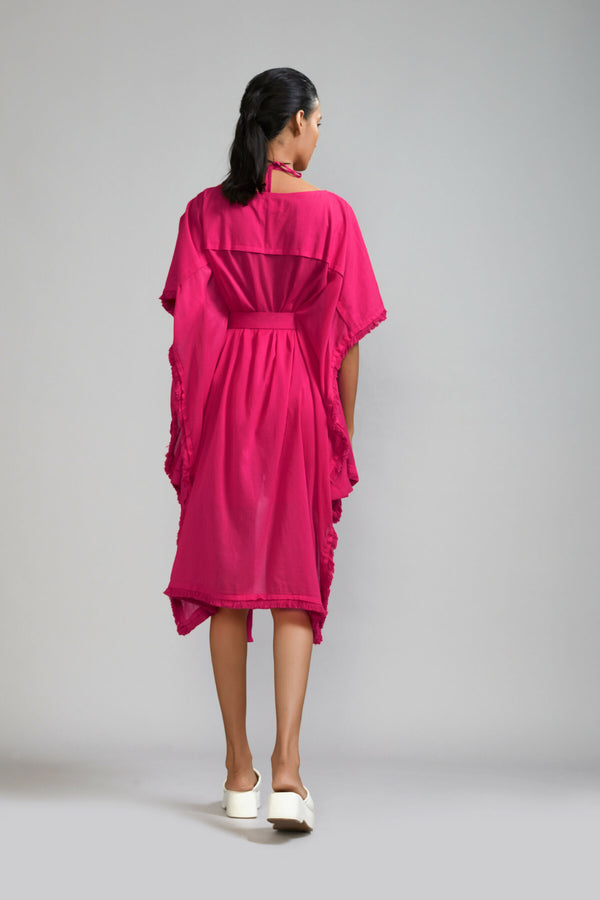 fringed kaftan set - Pink