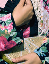 Logus Lemon Crystal Embellished Clutch