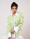 Green & White Striped Shirt with White Pant