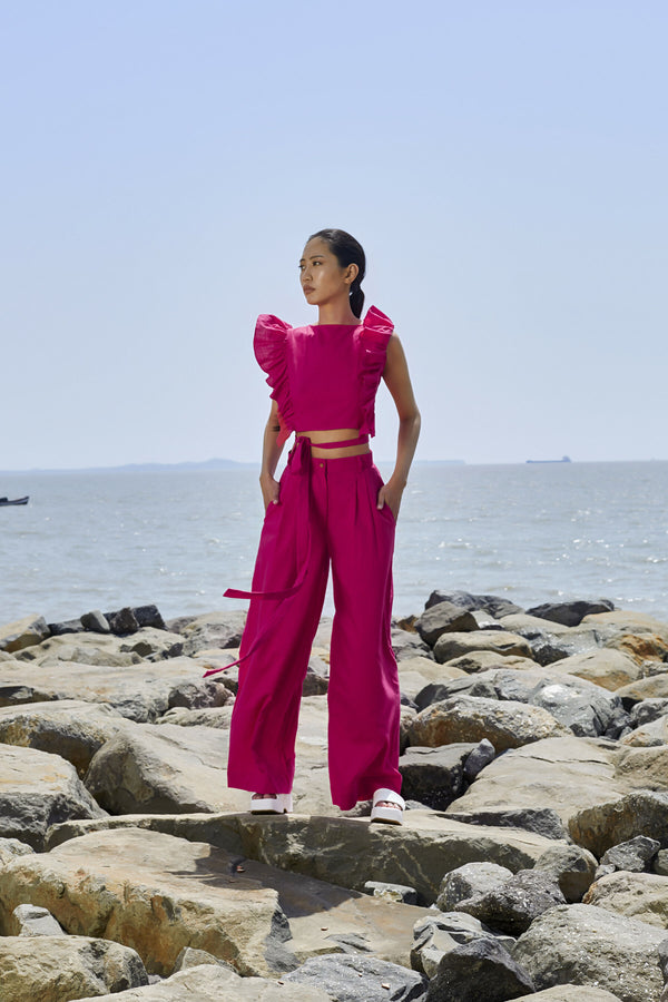 Pink High Waist Trouser