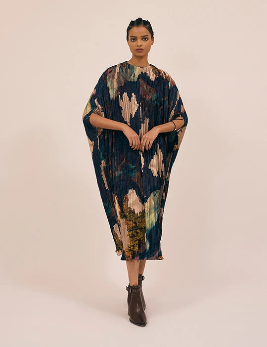 Prussian Blue Bloom Kaftan