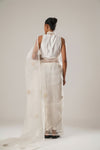 White Floral Organza Saree