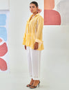 Yellow Asymmetric Shirt & Pant Co-ord Set