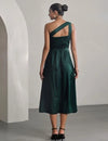 Green One Shoulder Dress