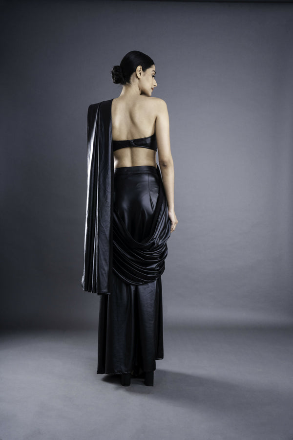 Leatherite Saree