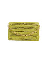 Poppy Green Slim Real Raffia Clutch