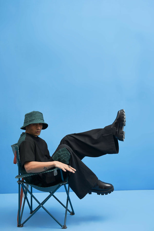 Black Shoji Patchwork Trousers