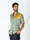 Green-Yellow Color-Blocked Shirt