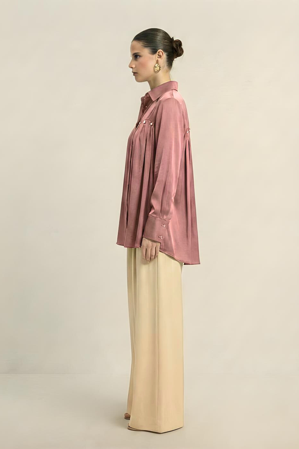 Brick Red Gather Shirt