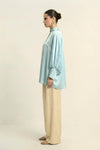 Tropical Breeze Blue Kaftan Blouse